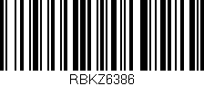 Código de barras (EAN, GTIN, SKU, ISBN): 'RBKZ6386'