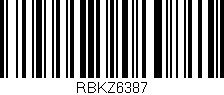 Código de barras (EAN, GTIN, SKU, ISBN): 'RBKZ6387'