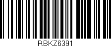 Código de barras (EAN, GTIN, SKU, ISBN): 'RBKZ6391'