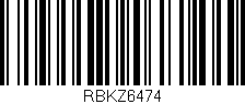 Código de barras (EAN, GTIN, SKU, ISBN): 'RBKZ6474'