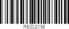 Código de barras (EAN, GTIN, SKU, ISBN): 'RBZL0136'