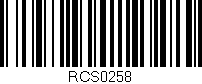 Código de barras (EAN, GTIN, SKU, ISBN): 'RCS0258'