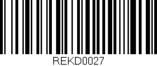 Código de barras (EAN, GTIN, SKU, ISBN): 'REKD0027'