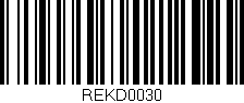 Código de barras (EAN, GTIN, SKU, ISBN): 'REKD0030'