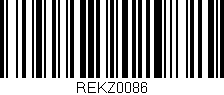 Código de barras (EAN, GTIN, SKU, ISBN): 'REKZ0086'