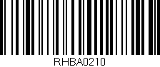 Código de barras (EAN, GTIN, SKU, ISBN): 'RHBA0210'