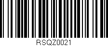 Código de barras (EAN, GTIN, SKU, ISBN): 'RSQZ0021'
