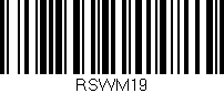 Código de barras (EAN, GTIN, SKU, ISBN): 'RSWM19'