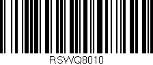 Código de barras (EAN, GTIN, SKU, ISBN): 'RSWQ8010'