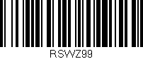 Código de barras (EAN, GTIN, SKU, ISBN): 'RSWZ99'