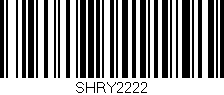 Código de barras (EAN, GTIN, SKU, ISBN): 'SHRY2222'