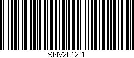 Código de barras (EAN, GTIN, SKU, ISBN): 'SNV2012-1'