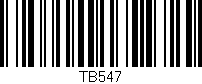 Código de barras (EAN, GTIN, SKU, ISBN): 'TB547'