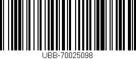Código de barras (EAN, GTIN, SKU, ISBN): 'UBB-70025098'