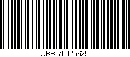 Código de barras (EAN, GTIN, SKU, ISBN): 'UBB-70025625'
