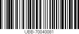 Código de barras (EAN, GTIN, SKU, ISBN): 'UBB-70040081'