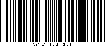 Código de barras (EAN, GTIN, SKU, ISBN): 'VC04289SS006029'