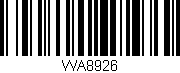 Código de barras (EAN, GTIN, SKU, ISBN): 'WA8926'