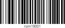 Código de barras (EAN, GTIN, SKU, ISBN): 'rsim19001'