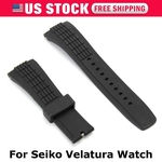 20-26mm Bracelete de pulseira de relógio de silicone preto para relógio de Sei ko Velatura substituível