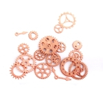 20 pcs peças de relógio de pingente de engrenagem rodas achados pingente charme rosa de ouro