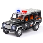 01:32 Simulação Defener Pull Police Car Modelo Luz som do efeito Portas Abertas Alloy Voltar Auto Collection Toy Presente