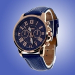 2016 Masculino Correia de couro Moda Casual Relógios Three Six-Pin relógios de quartzo relógio de quartzo Royal Blue