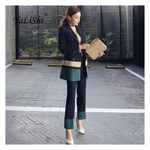 2018 Autumn Womens 2 Piece Pant ternos Mulheres Casual Escritório de Negócios Ternos Conjuntos desgaste do trabalho formal elegante Suits Pant Vestidos Mujer