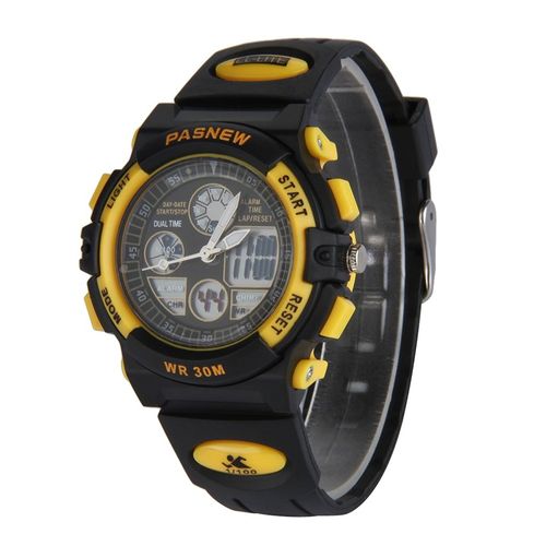 30m à Prova de Água Digital-analógico Rapazes Meninas Sport Watch Digital com Alarme Cronômetro Chronograph (child) 6 Cores (amarelo-preto)