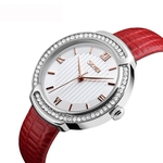 30M Waterproof Diamond Watch Women Leather Strap Quartz Watch Gift