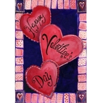 12.5 \\ '\\' x18 \\ '\\' 3 corações para Valentine \\ 's Day Bandeira do jardim Love Heart Banner Decorations