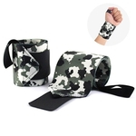 1 Par Camo Nylon Enrole Bracer Elasticidade Levantamento De Peso Aptidão Crossfit Apoio Para O Punho Rock Band Tennis Sports Escalada Banda Mão