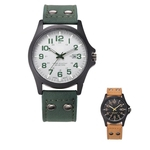 1 Pc Chegada nova moda dos homens clássicos Vintage Leather Strap Quartz Esporte Calendário Assista Militar