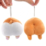 1 PcCute Corgi extremidade bonito Ass Plush Toy pingente pequeno cão novidade Bag Pingente presente criativo Truque Novidade brinquedos engraçado chaveiro cor aleatória