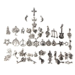 100Pcs Mixed Butterfly Key Bicycle Charms Pingentes DIY Jewelry Making Accessories