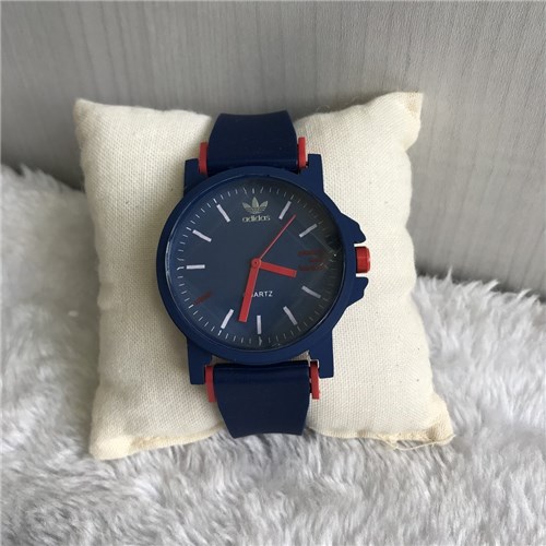 1307H-Relógio Silicone Azul Escuro