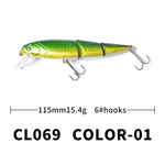 115mm / 15.4g Professional rígido Bait Knot múltipla Lure Plastic Isca