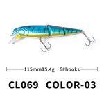 115mm / 15.4g Professional rígido Bait Knot múltipla Lure Plastic Isca