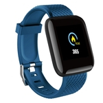 116plus Bluetooth Pulseira Inteligente Touch Heart Rate Pulseira Inteligente Azul