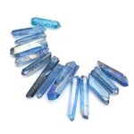 14 Pcs Limpar Rainbow Titanium Crystal Quartz Wand Point Cura Degaussing Gemstone Para DIY Artesanato Pingente Home Decor