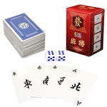 144 Pçs / set Mah Jong MahJong Jogo De Cartas de Baralho Chinês Com 2 Pcs Dices Kit de Cartas de Baralho de Entretenimento Portátil de Viagem Novo