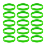 15 Peças / pacote Pulseiras de Silicone Simples Moda Pulseiras de Borracha Verde