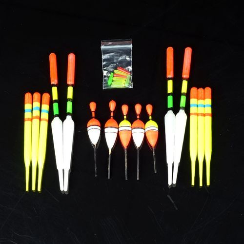 15pcs Assorted tamanhos de lotes de pesca Lure tubo flutua Bobbers deslizamento deriva