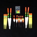 15pcs Assorted Tamanhos de Lotes de Pesca Lure Tubo Flutua Bobbers Deslizamento Deriva