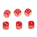 16mm 100pcs Acrílico Seis Lados Jogos De Festa De Dados De Dados Cor Vermelha