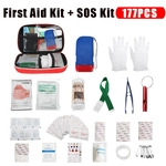 177Pcs Kit de sobrevivência de emergência para primeiros socorros Trauma ao ar livre para caminhadas, médico