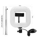 18 centímetros LED Regulável Luz Praça com tripé Fill Telefone Portable Light Clip-on para selfie transmissão ao vivo Menina Faz-se