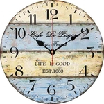 12inches Bela Rodada Relógio de parede silencioso Vintage Pintura Boards Relógio decorativa Redbey