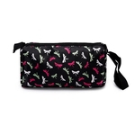 1pc Mulheres Fahionable Makeup Bag Cosmetic sacos bolsa carteira, bolsa de armazenamento (preto Libélula)