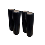 4 Bobinas Filme Stretch 50 Cm X 250 Metros Preto